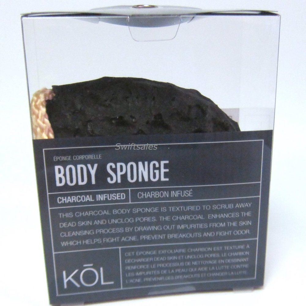Charcoal Infused Body Sponge - Lot of Eight (8)